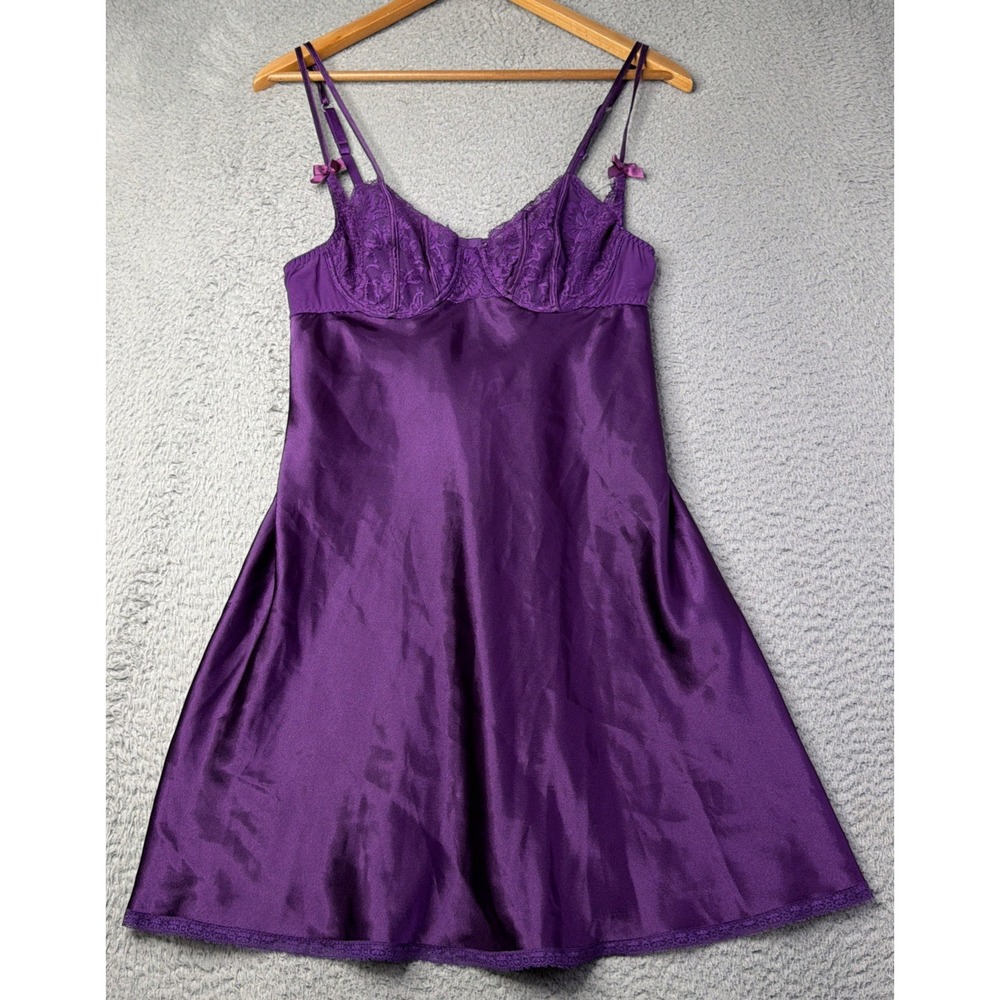 Vintage Morgan Taylor Intimates Slip Dress Womens Medium Pit To Pit 14" Purple